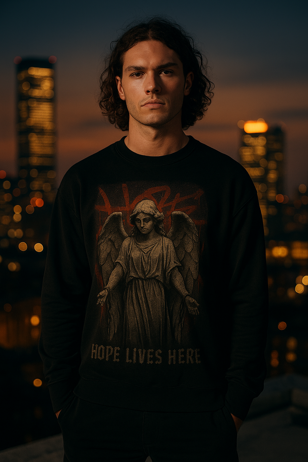 Broken Angels Club “Hope Lives Here” Crew Neck Sweater